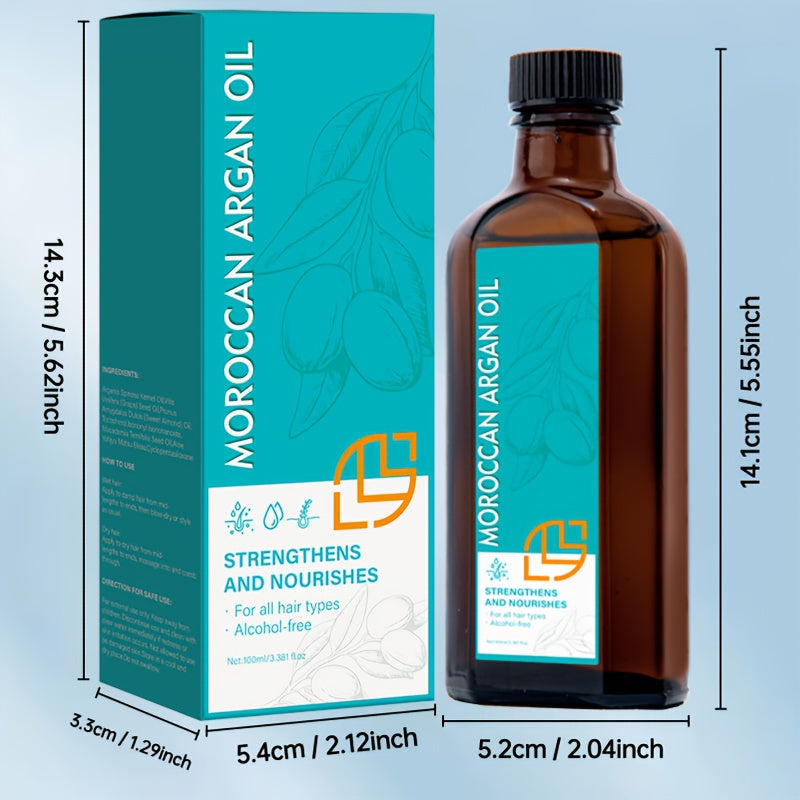 Pixor 3.38oz Moroccan Argan Oil - Strengthening & Nourishing, Alcohol-Free, Suitable for Normal Hair Types, Hydrating Effect