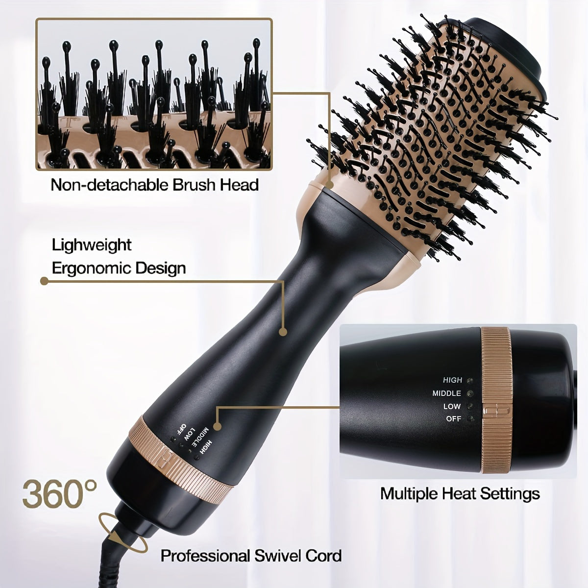 Pixor 1pc 2-in-1 multi-functional hot air brush