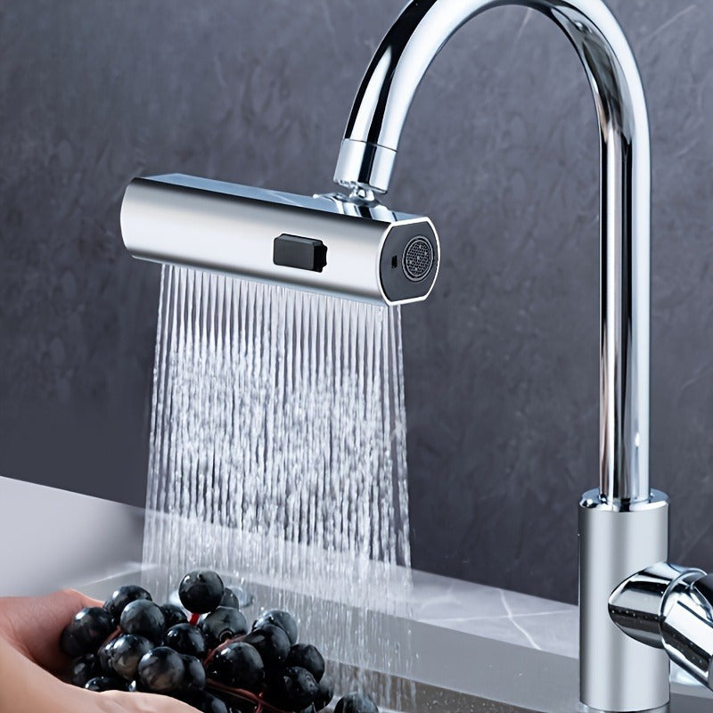 Pixor Multi-Function Faucet Adapter with 3-Speed Waterfall Flow, Rotatable Spray Head
