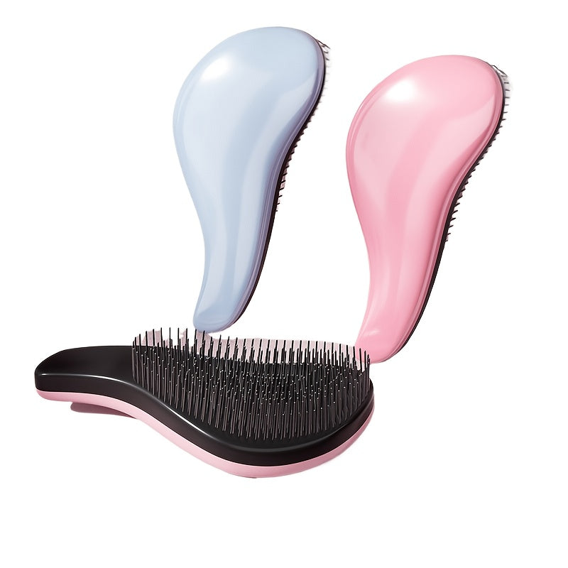 Pixor 1pc Ergonomic Anti-Static Hair Brush with Cushioned Handle & Scalp Massager - Detangling Brush with Soft Nylon-like Design