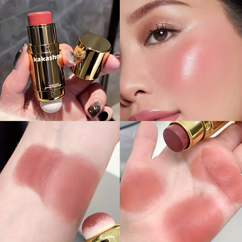 Pixor Waterproof Dual-Ended Blush Stick - Matte Finish, Buildable Coverage for All Skin Tones