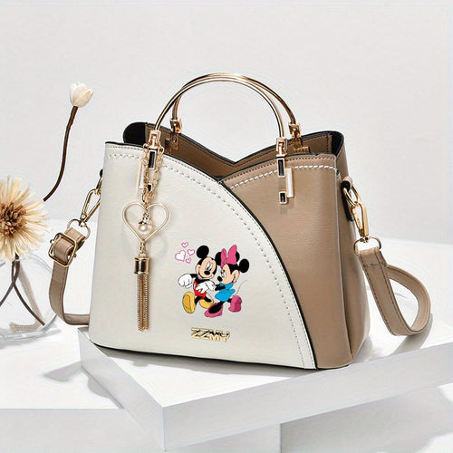 Pixor 1pc Disney Mickey and Minnie Cartoon Print Shoulder Bag