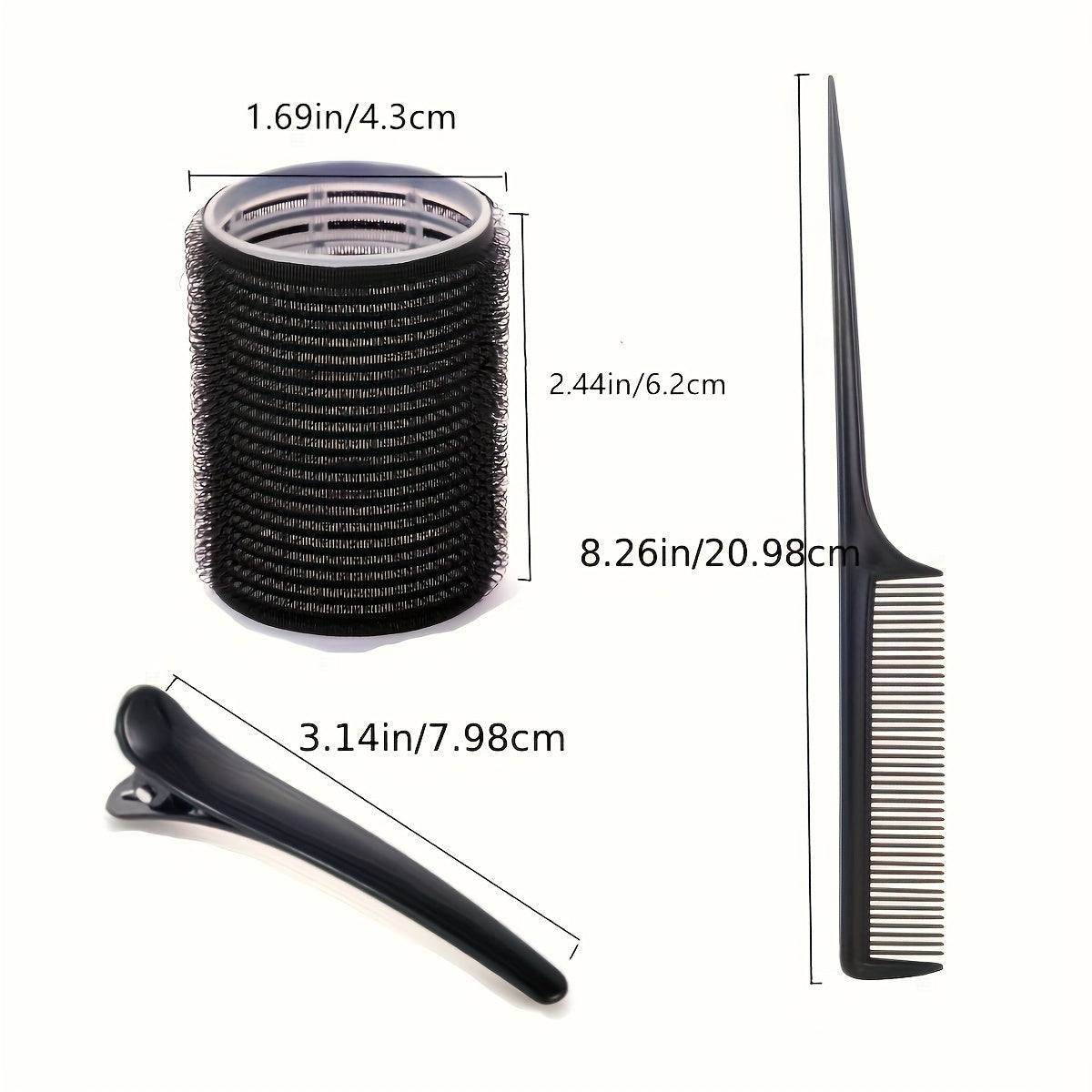 Pixor 25pcs Self-Adhesive Curling Iron and Clip Set, Including 12 Curling Irons and 12 Duckbill Clip Curling Irons And Comb