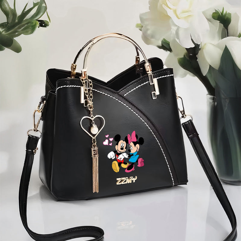Pixor 1pc Disney Mickey and Minnie Cartoon Print Shoulder Bag