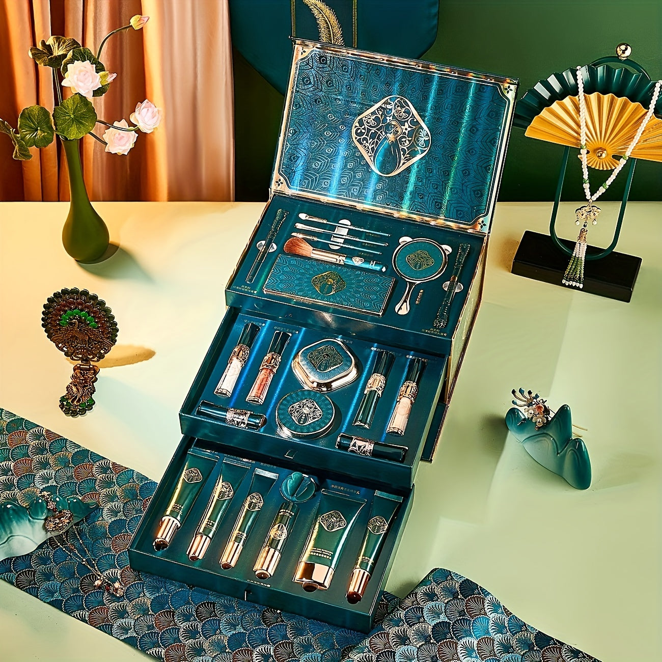 Pixor High End Luxury Makeup And Skincare Gift Box Set Of 23pcs, Complete Set Of Skincare, Makeup And Beauty Tools