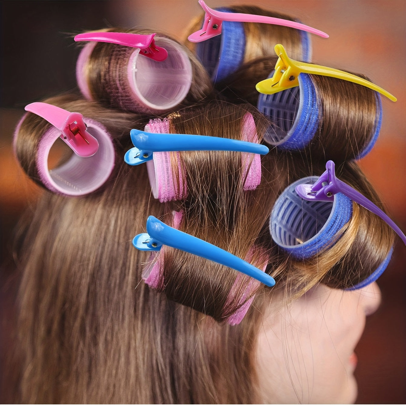 Pixor 25pcs Self-Adhesive Curling Iron and Clip Set, Including 12 Curling Irons and 12 Duckbill Clip Curling Irons And Comb