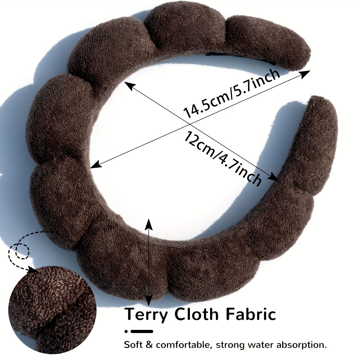 Pixor 5pcs/Set Spa Headband Wristband Set with Hair Claw Clips Skincare Headbands for Washing Face