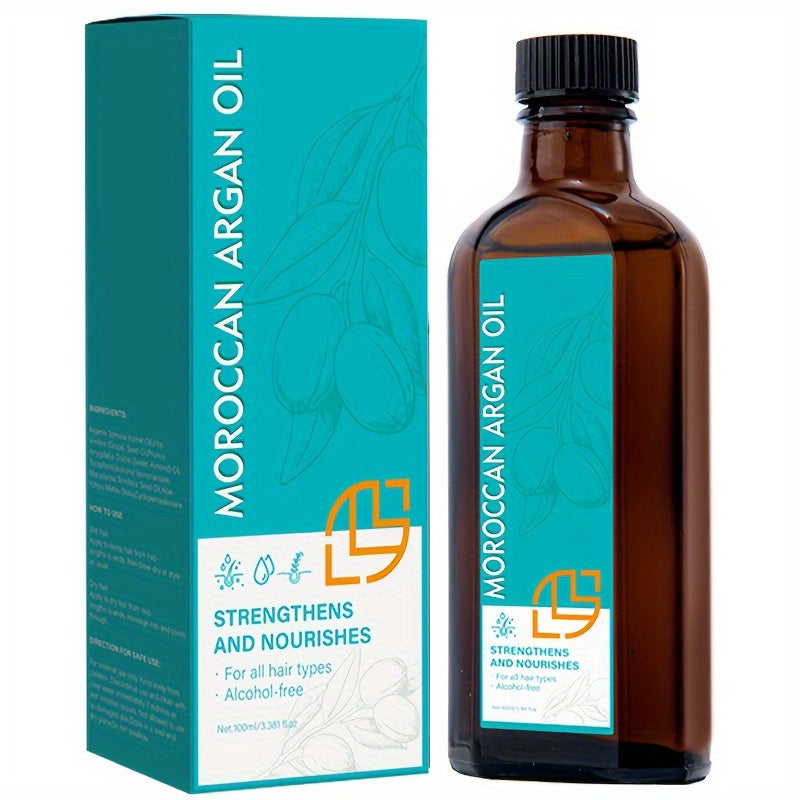 Pixor 3.38oz Moroccan Argan Oil - Strengthening & Nourishing, Alcohol-Free, Suitable for Normal Hair Types, Hydrating Effect