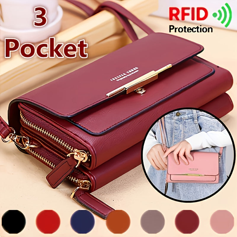 Pixor Fashionable Shoulder Bag, Coin Purse, Equipped with RFID Protection