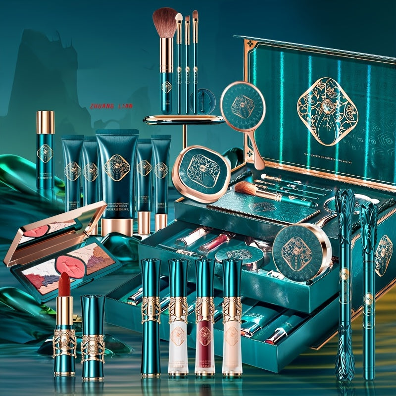 Pixor High End Luxury Makeup And Skincare Gift Box Set Of 23pcs, Complete Set Of Skincare, Makeup And Beauty Tools