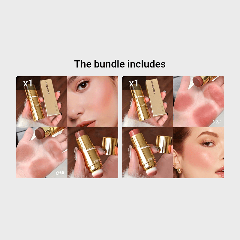 Pixor Waterproof Dual-Ended Blush Stick - Matte Finish, Buildable Coverage for All Skin Tones