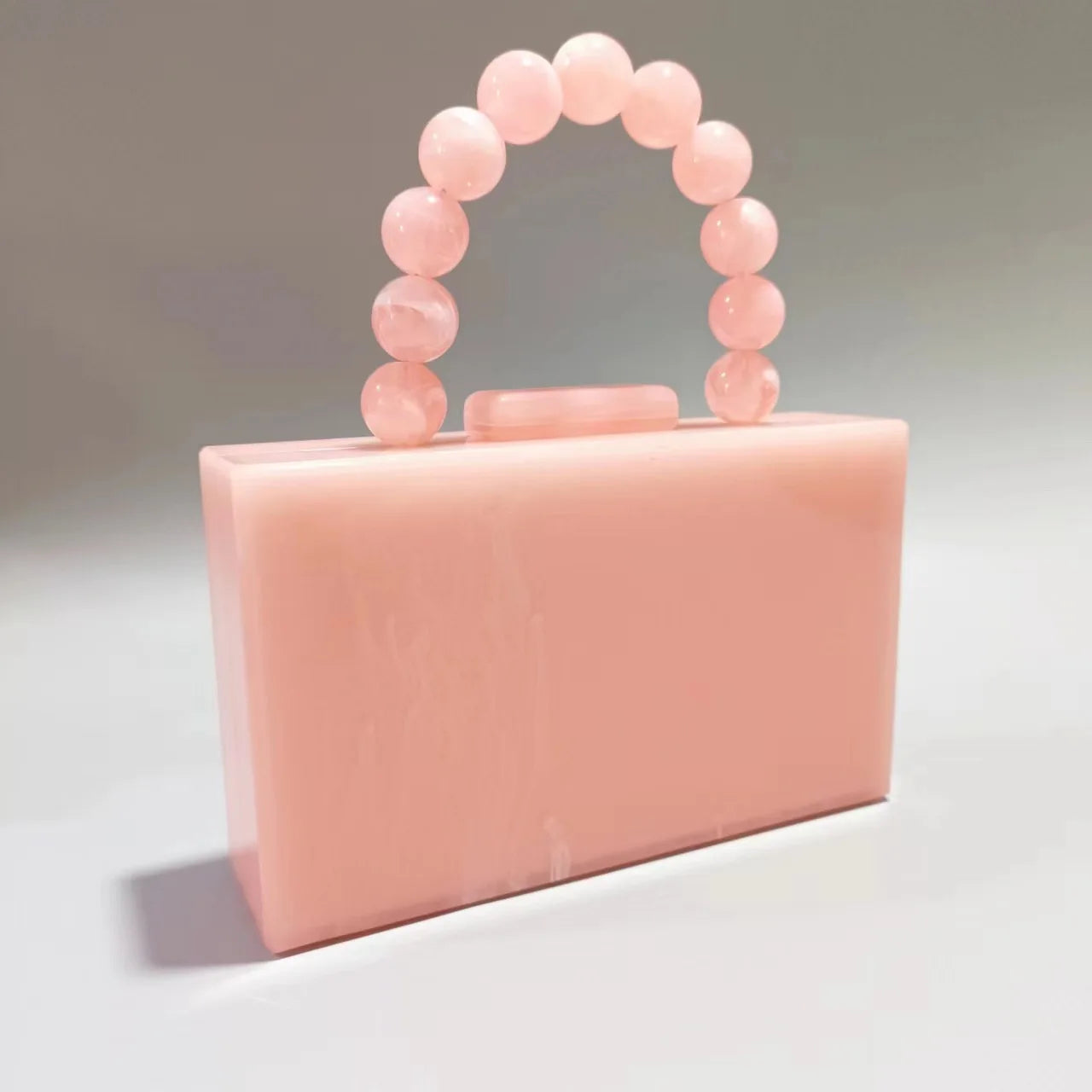 Pixor Bright Orange Marble Acrylic Box Evening Clutch Bags Women