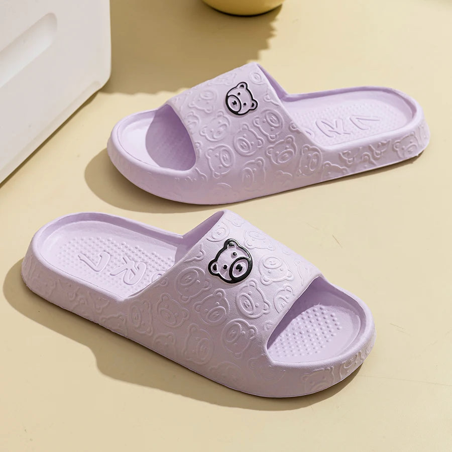 Pixor Fashion Women's Slippers Indoor Soft Sole Cartoon Bear Print