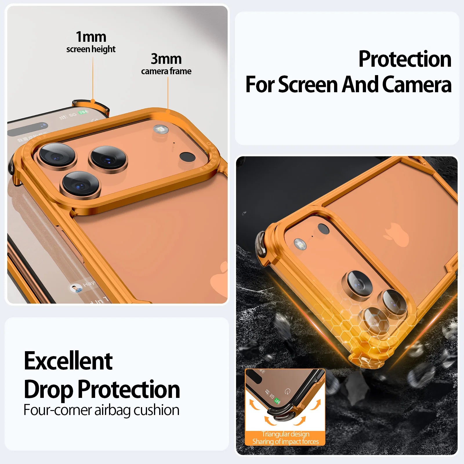 Pixor Eary for iPhone 17 Pro Max 17 Air Phone Case Aluminum Alloy Metal Frameless Shells
