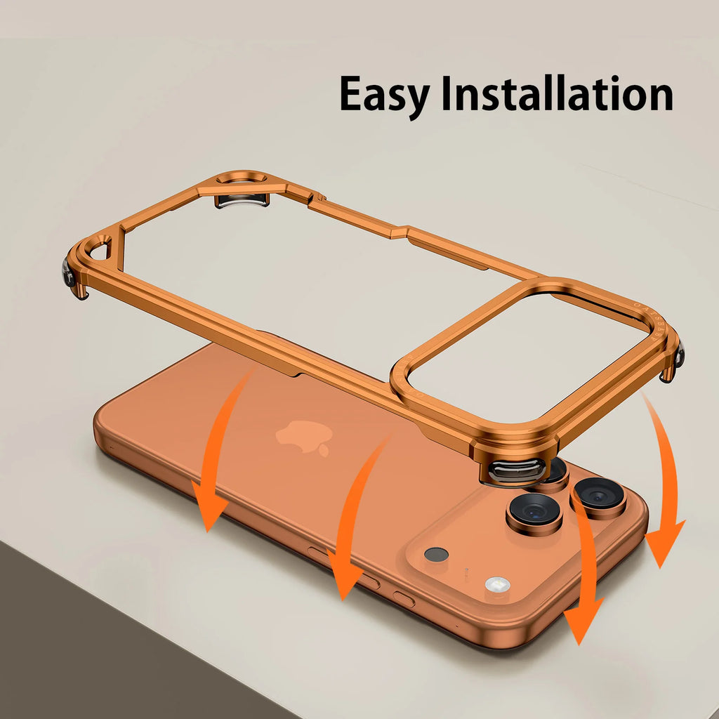 Pixor Eary for iPhone 17 Pro Max 17 Air Phone Case Aluminum Alloy Metal Frameless Shells