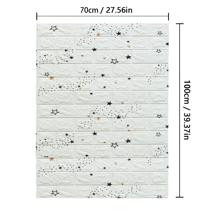 Pixor Various 3D Faux Brick Self Adhesive Vinyl Wallpaper