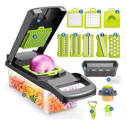 16 in 1 Multifunctional Vegetable Chopper Onion Chopper Handle Food Grate Food Chopper Kitchen tools