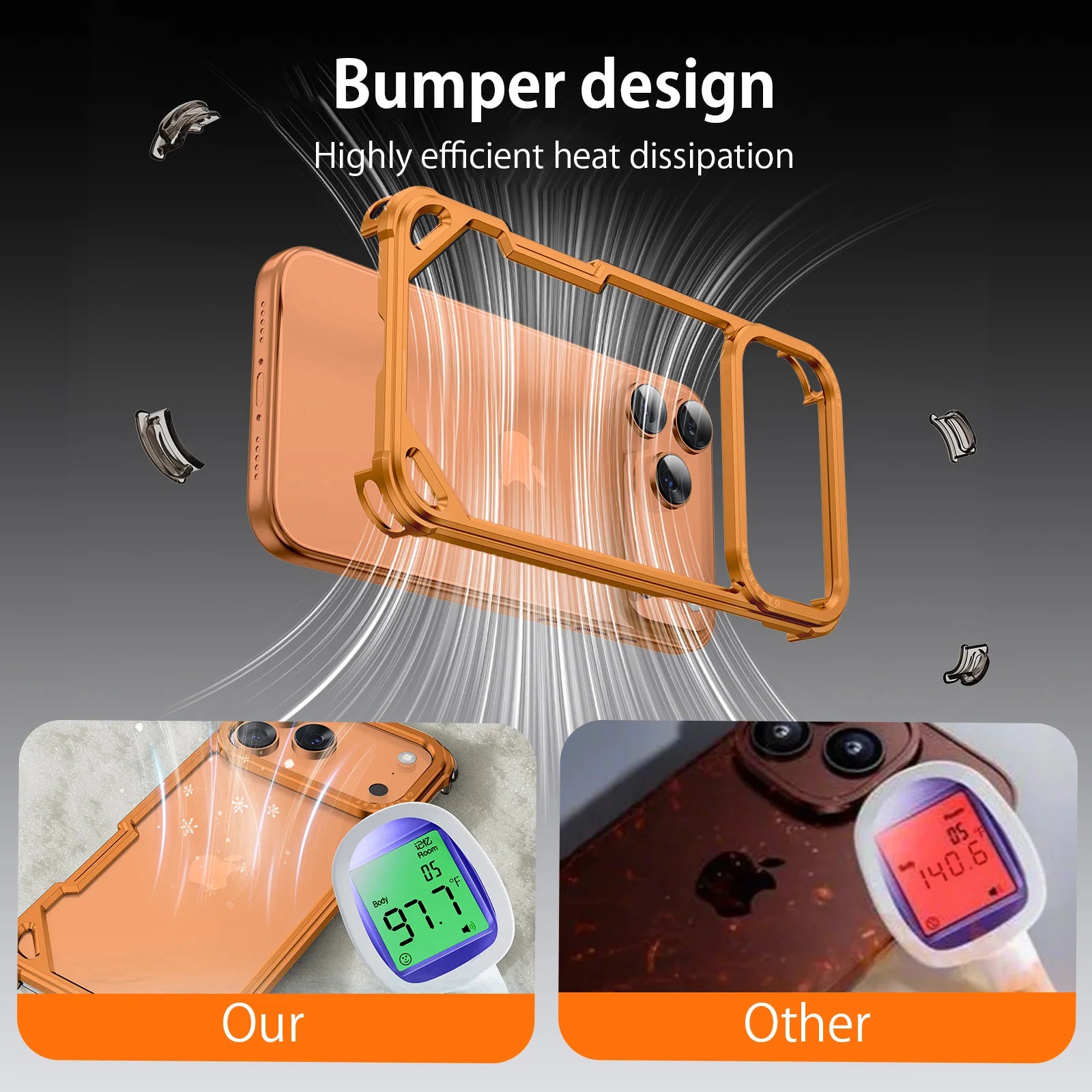 Pixor Eary for iPhone 17 Pro Max 17 Air Phone Case Aluminum Alloy Metal Frameless Shells