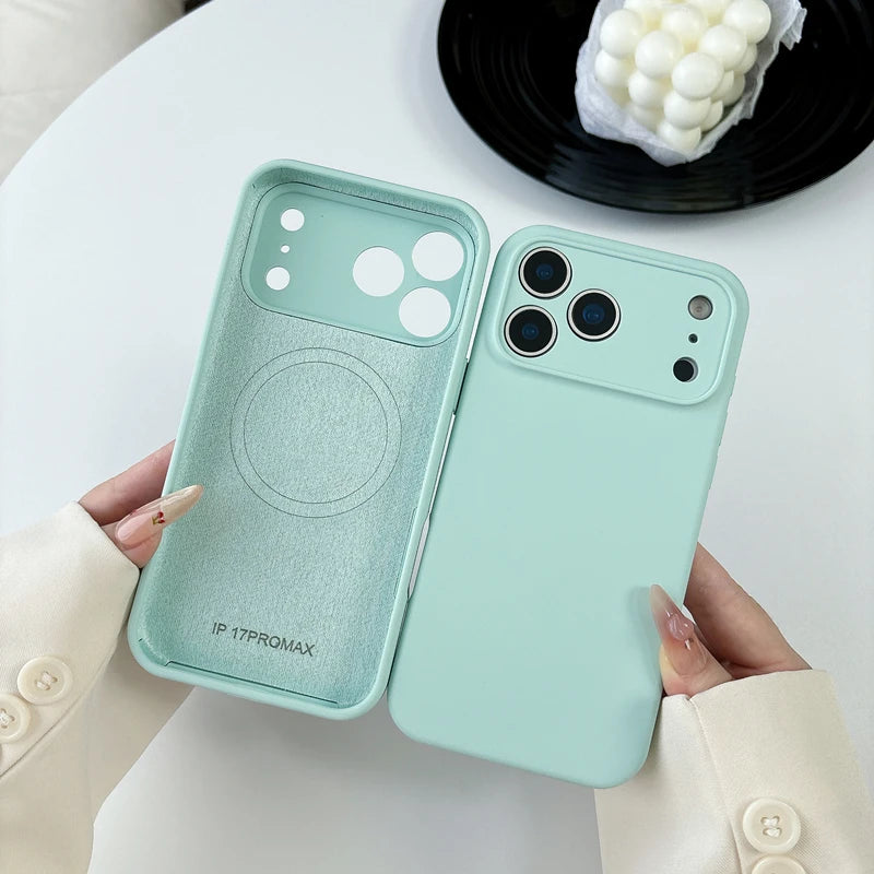 Pixor Magsafe Magnetic Wireless Charging Solid Color Liquid Silicone Phone Case for IPhone 17 Pro Max 17 Air
