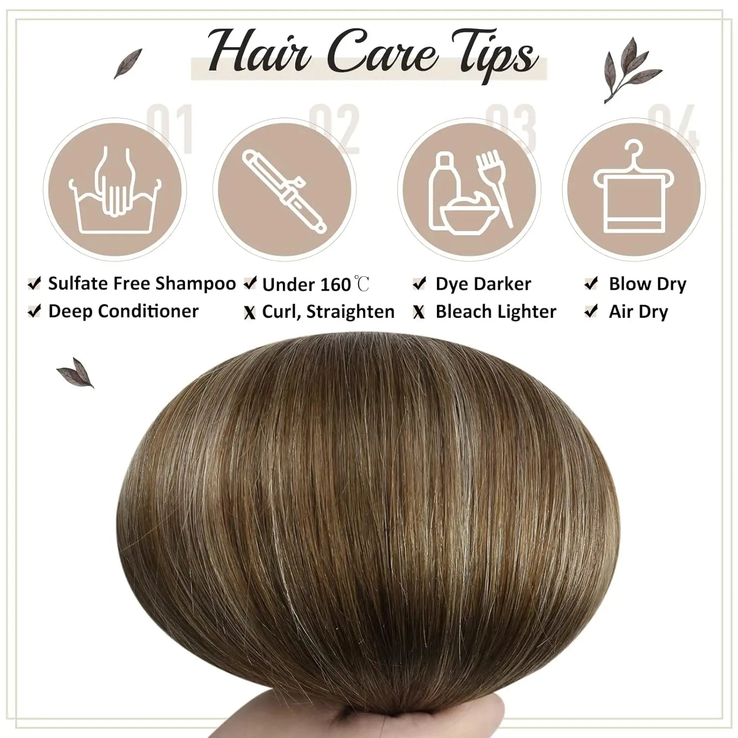 Pixor Full Shine Human Hair Extensions Clip in Hair Extensions Human Hair 7PCS