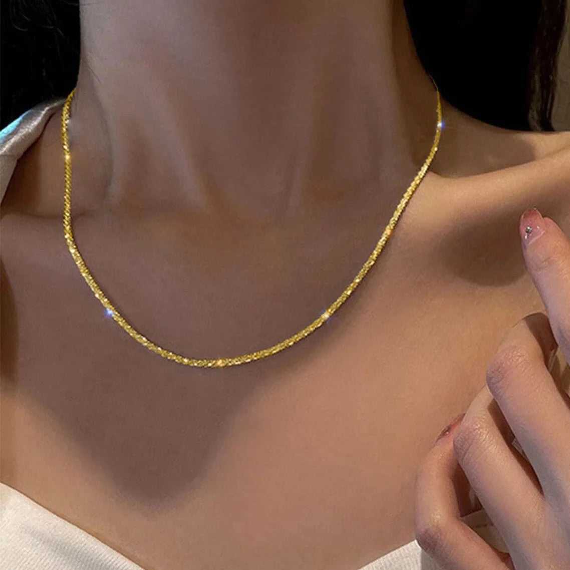 Pixor Silver Color Sparkling Necklace For Women Jewelry Accessories
