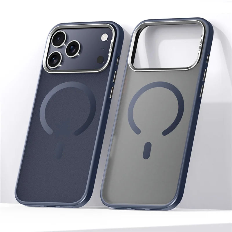 Pixor Luxury Alloy Lens Frame Matte Magsafe Case For iPhone 17 Air 17Pro 17Pro Max