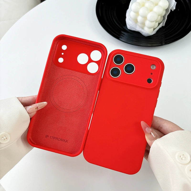 Pixor Magsafe Magnetic Wireless Charging Solid Color Liquid Silicone Phone Case for IPhone 17 Pro Max 17 Air