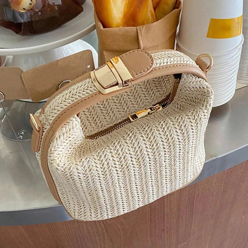 Yogodlns Summer Small Straw Handbag Trendy Shoulder Bag