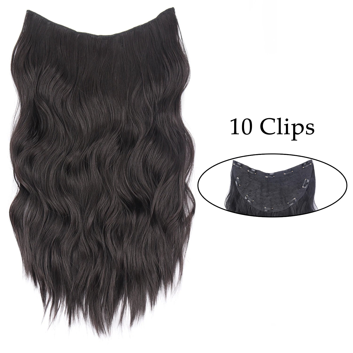 Pixor Synthetic 5 Clip In Hair Extensions Long Straight Hairstyle Hairpiece Black Brown Blonde Fake Hair For Women