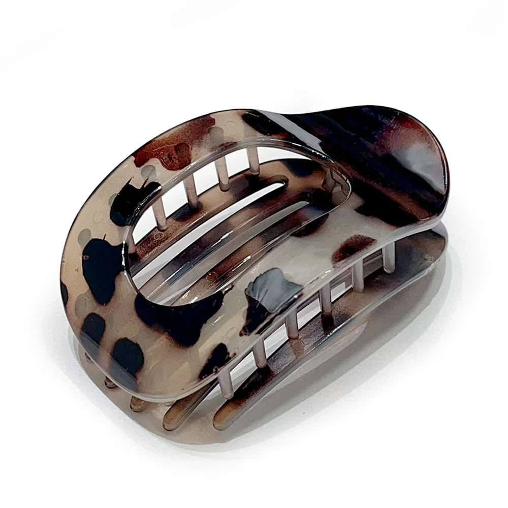 Pixor Fashion Oval Hair Claw Clip for Women New Design Leopard Matte