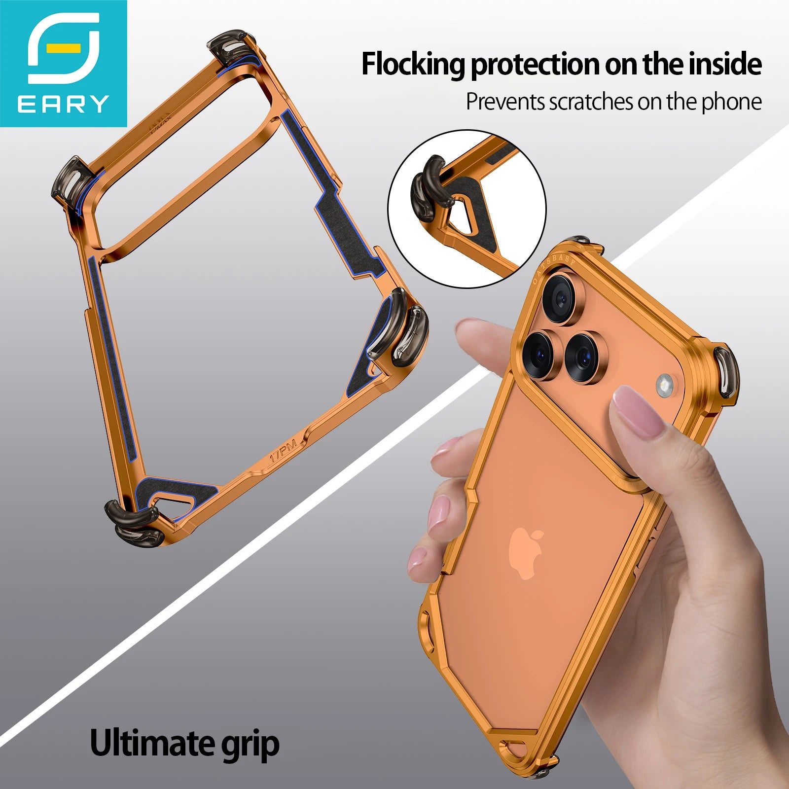 Pixor Eary for iPhone 17 Pro Max 17 Air Phone Case Aluminum Alloy Metal Frameless Shells