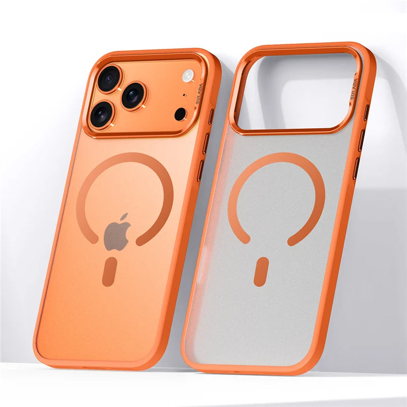Pixor Luxury Alloy Lens Frame Matte Magsafe Case For iPhone 17 Air 17Pro 17Pro Max