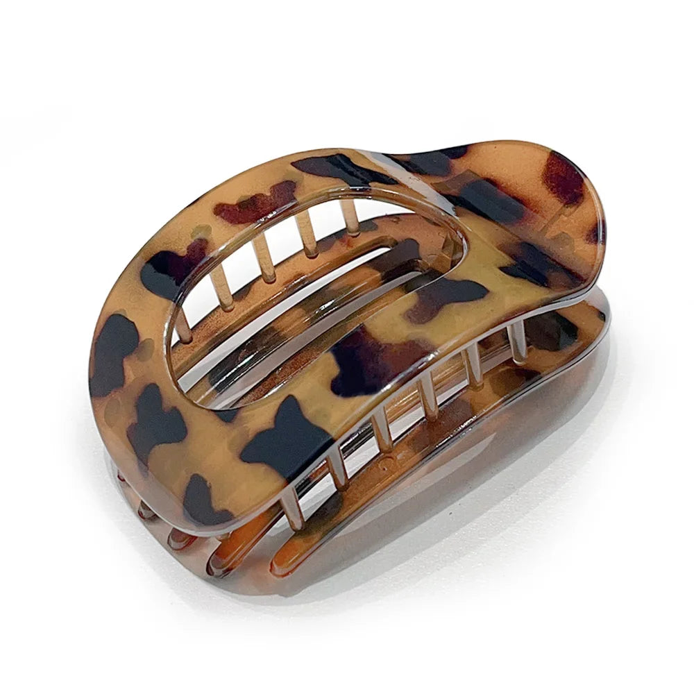 Pixor Fashion Oval Hair Claw Clip for Women New Design Leopard Matte