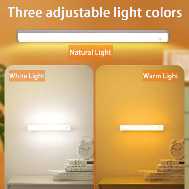 Cabinet Light USB Rechargeable Motion Sensor LED Bar Light Induction Night Light Portable Kitchen