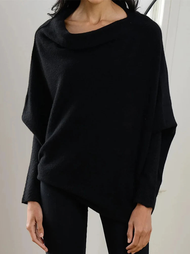 Pixor Women's Ribbed Knit Jumper Set Casual Bat Sleeve round Neck