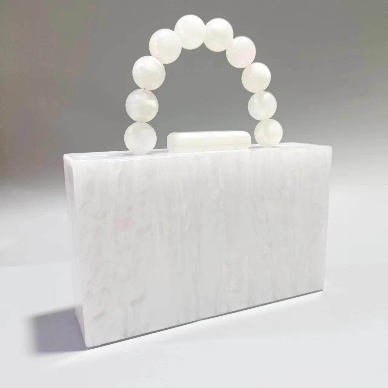 Pixor Bright Orange Marble Acrylic Box Evening Clutch Bags Women
