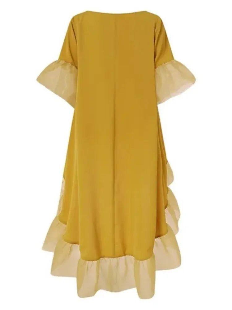 Pixor Lace Patchwork Half Sleeved Dress For Women's