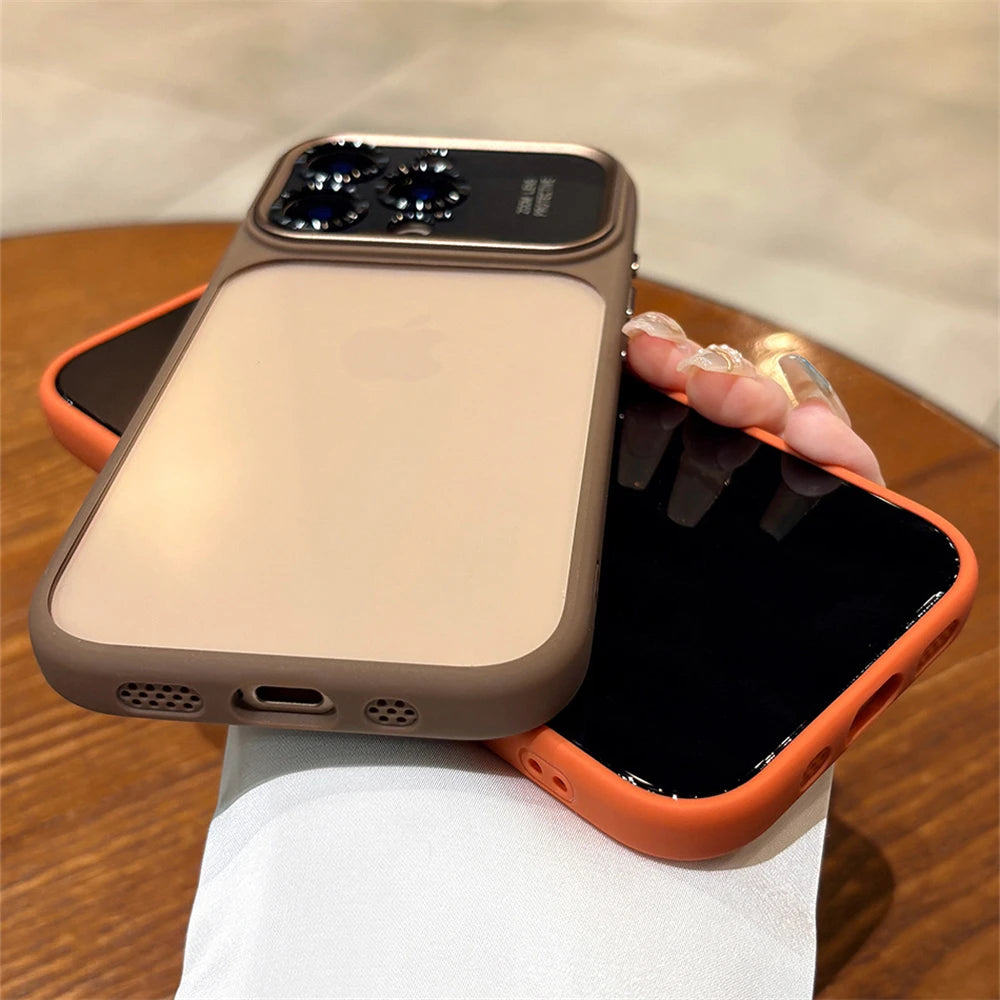 Pixor Luxury Magnetic Metal TPU Case For iPhone 17 16 15 14 Pro Max Plus Case Translucent Acrylic Hard Bumper Shockproof Protect Cover