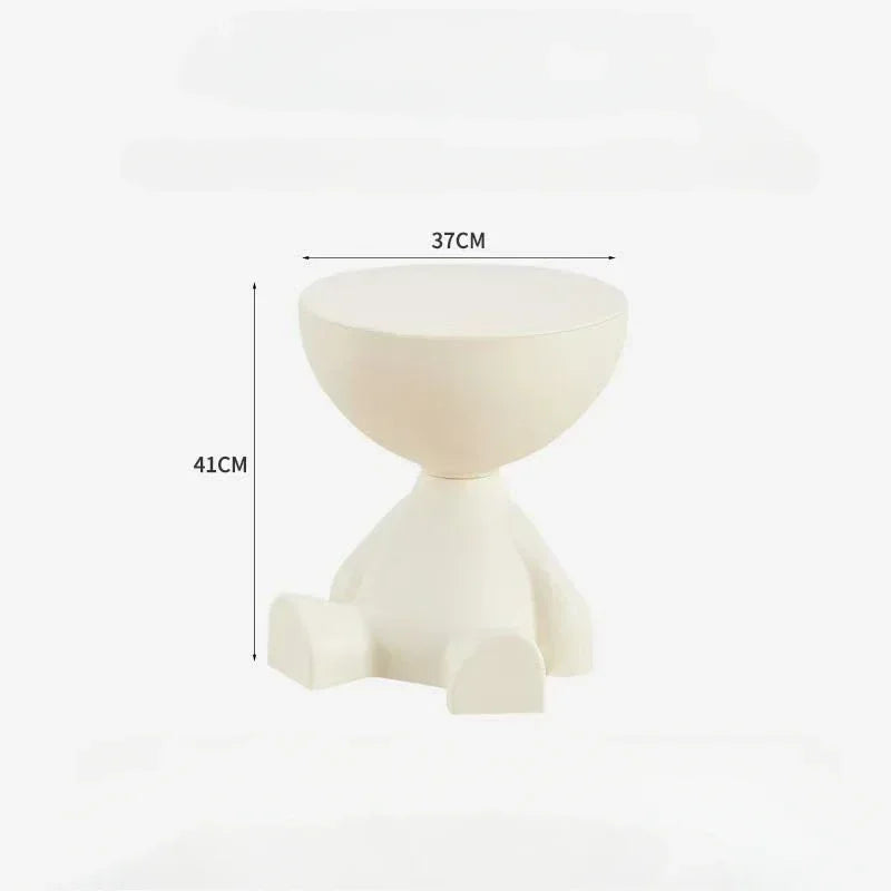 Pixor Cream Coffee Table Sofa Bed Side Table Modern Living Room Decor Creative Flat Head Plastic Round Tables