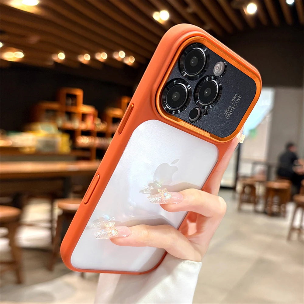Pixor Luxury Magnetic Metal TPU Case For iPhone 17 16 15 14 Pro Max Plus Case Translucent Acrylic Hard Bumper Shockproof Protect Cover