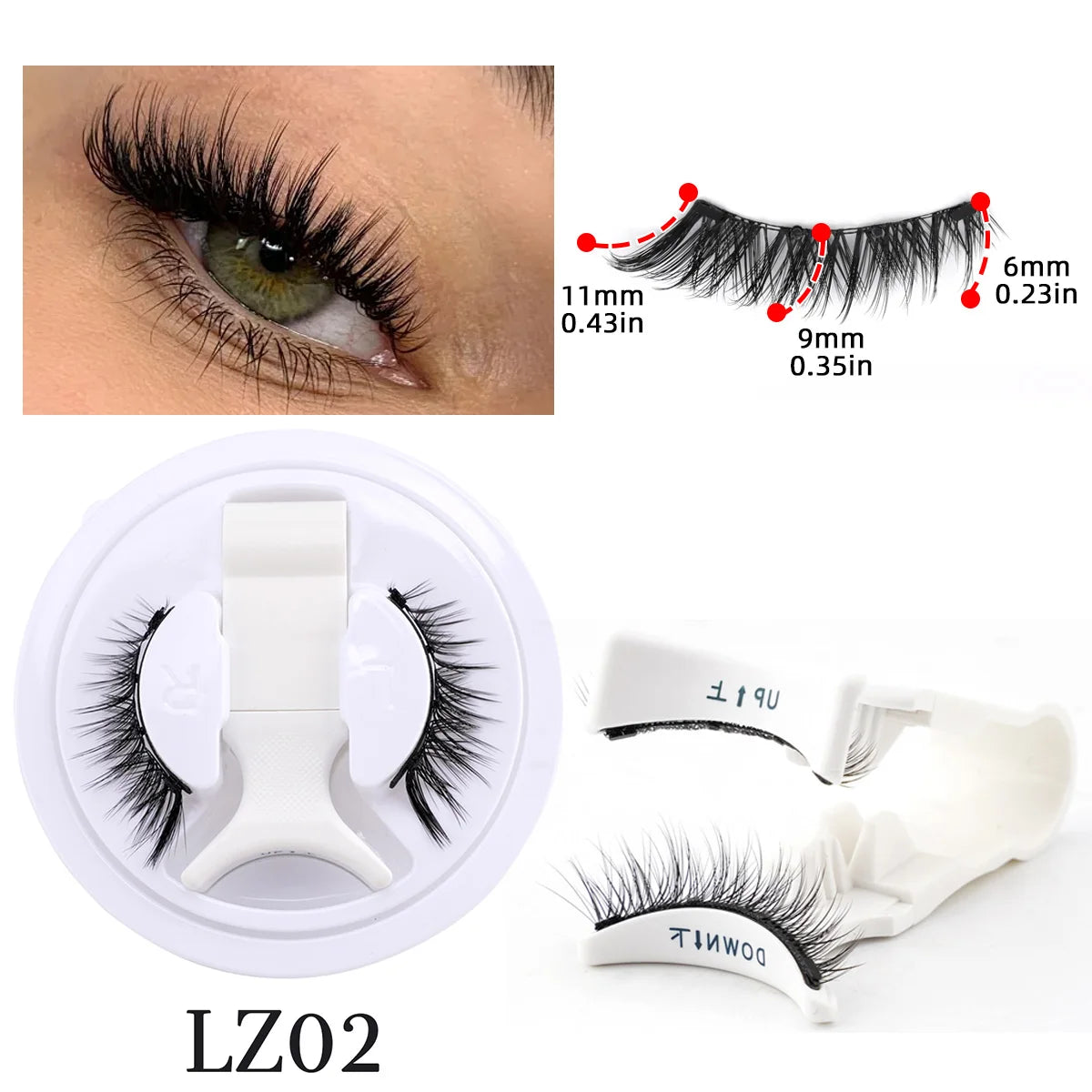 Pixor 1 Pair Magnetic Eyelashes Handmade Fluffy Faux Mink Lashes Reusable Natural False Eyelashes and Magnetic Tweezers