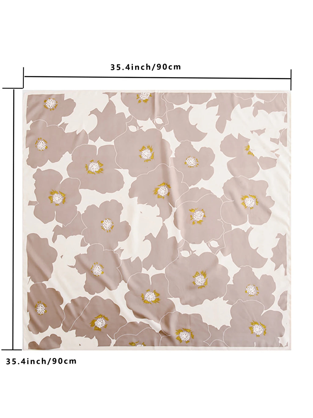 Pixor 1PC Silk Texture Scarf 35" Large Square Lightweight