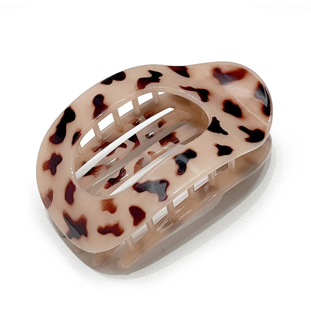 Pixor Fashion Oval Hair Claw Clip for Women New Design Leopard Matte