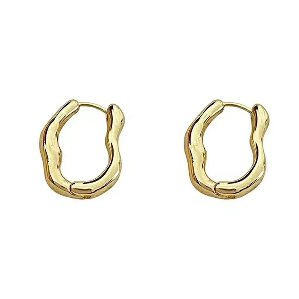 Pixor Gold Color Metallic Ear Loops For Women jewellery