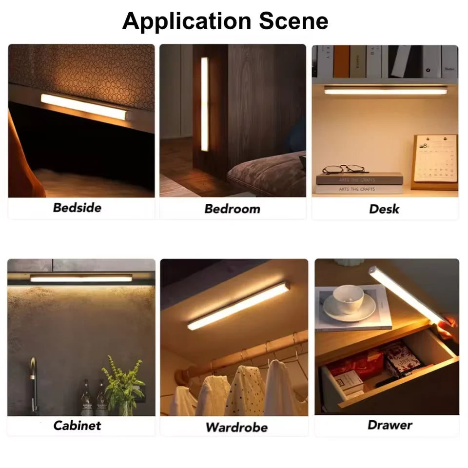 Cabinet Light USB Rechargeable Motion Sensor LED Bar Light Induction Night Light Portable Kitchen