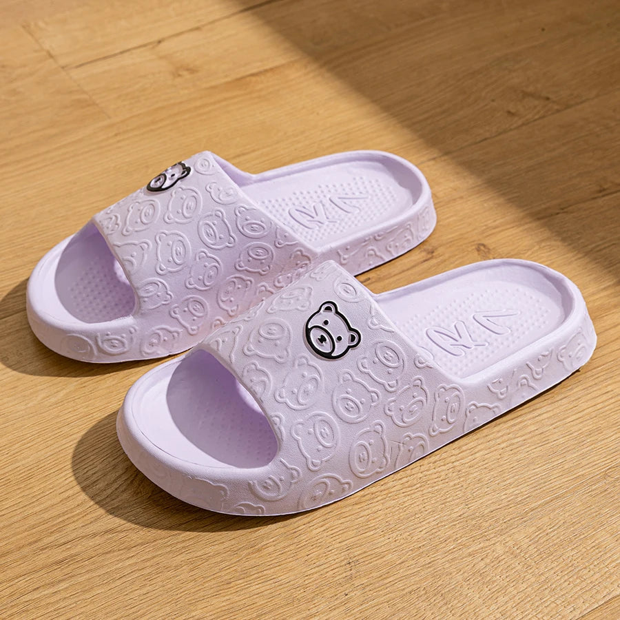 Pixor Fashion Women's Slippers Indoor Soft Sole Cartoon Bear Print