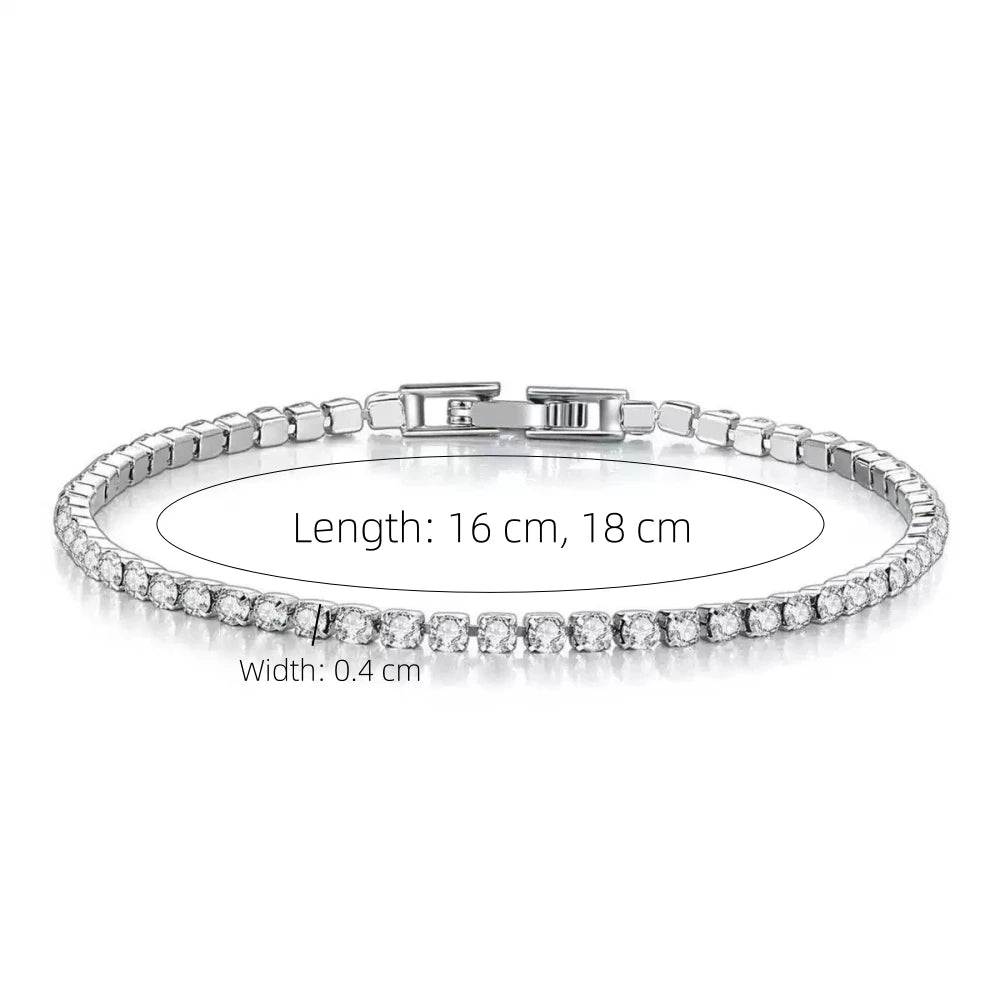 Pixor Stainless Steel Gold/ Silver Color Tennis Bracelets for Women