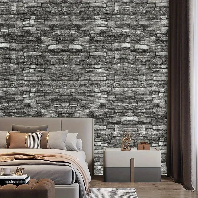 Pixor Various 3D Faux Brick Self Adhesive Vinyl Wallpaper