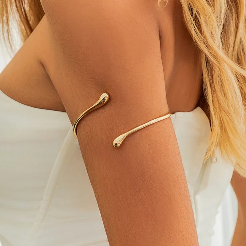 Pixor Ingemark Simple Vintage Water Drop Open Cuff Bangles for Women 2024
