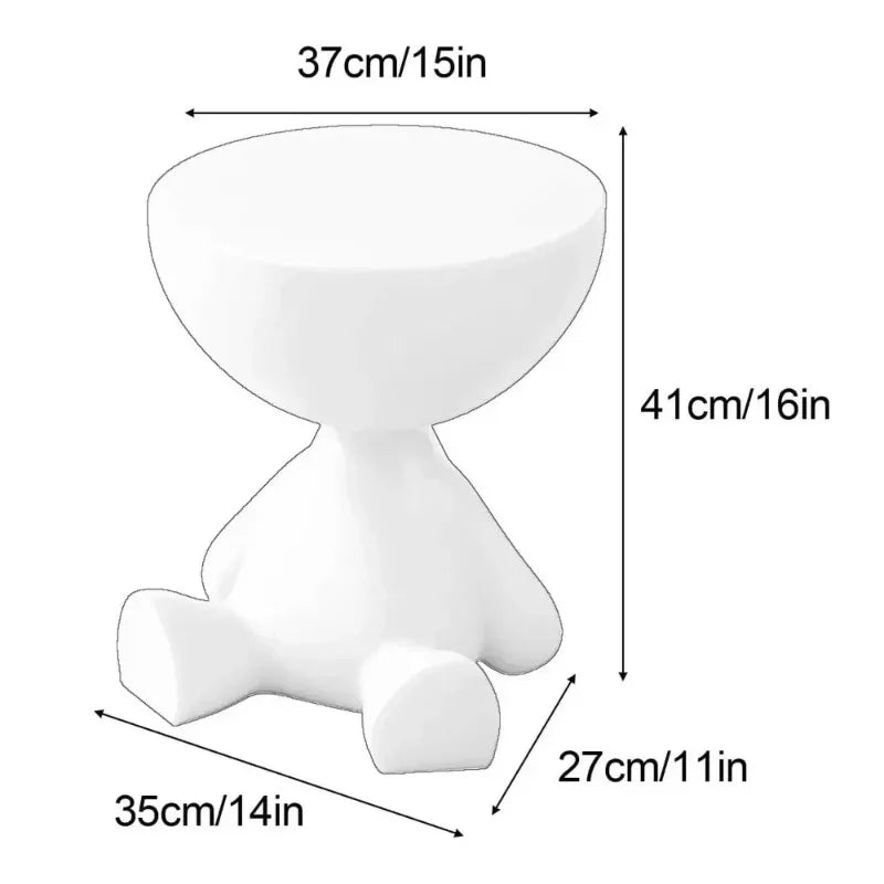 Pixor Cream Coffee Table Sofa Bed Side Table Modern Living Room Decor Creative Flat Head Plastic Round Tables